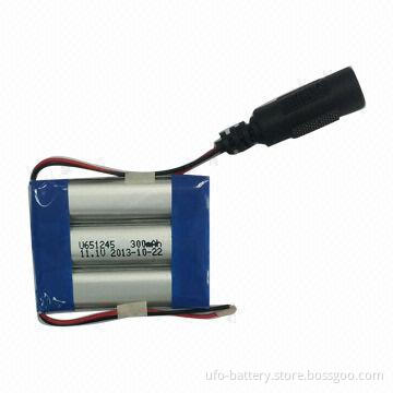 Rechargeable Lithium Polymer Battery with 12V, 300mAh, High-safety, No Burning, No Explosion